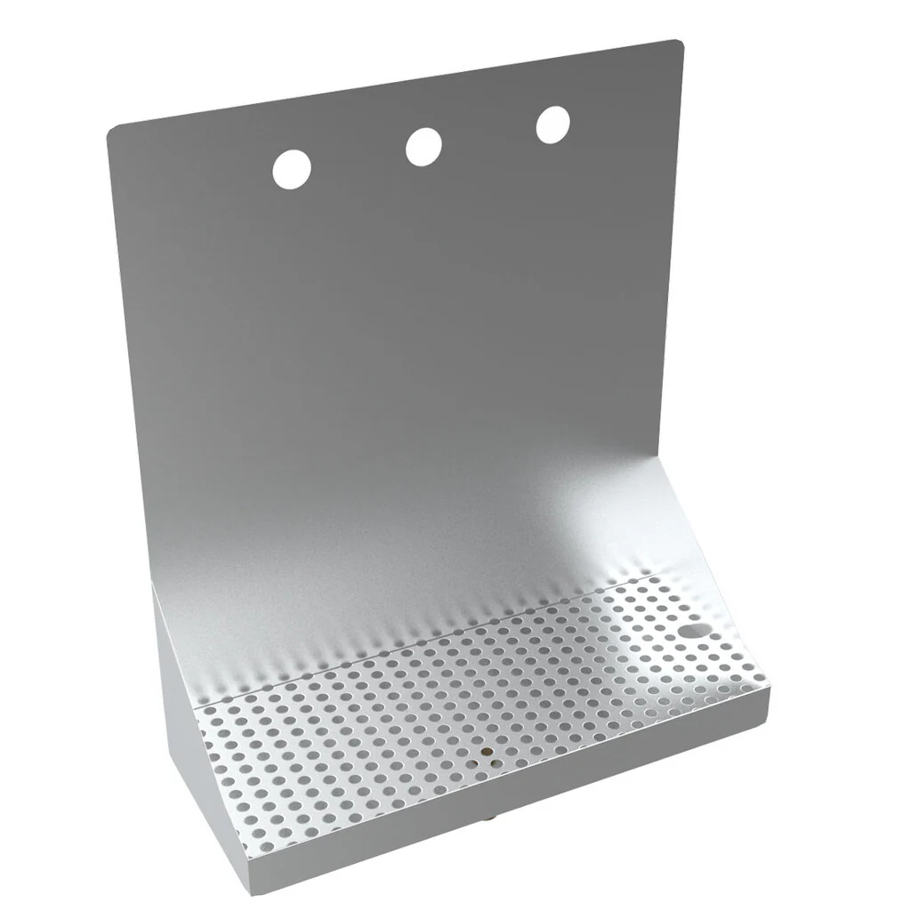 Micro Matic DP-322D-3-P 12 Inch Wall Mount Drip Tray Trough Stainless Steel with Screen