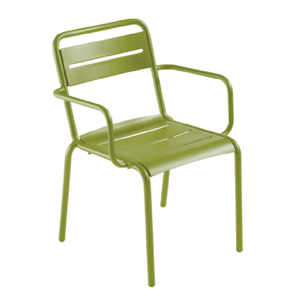 emuamericas, llc E1362 23 Inch Armchair Stacking Aluminum Slats Outdoor Indoor emuamericas, llc E1362 23 Inch Armchair Stacking Aluminum Slats Outdoor Indoor