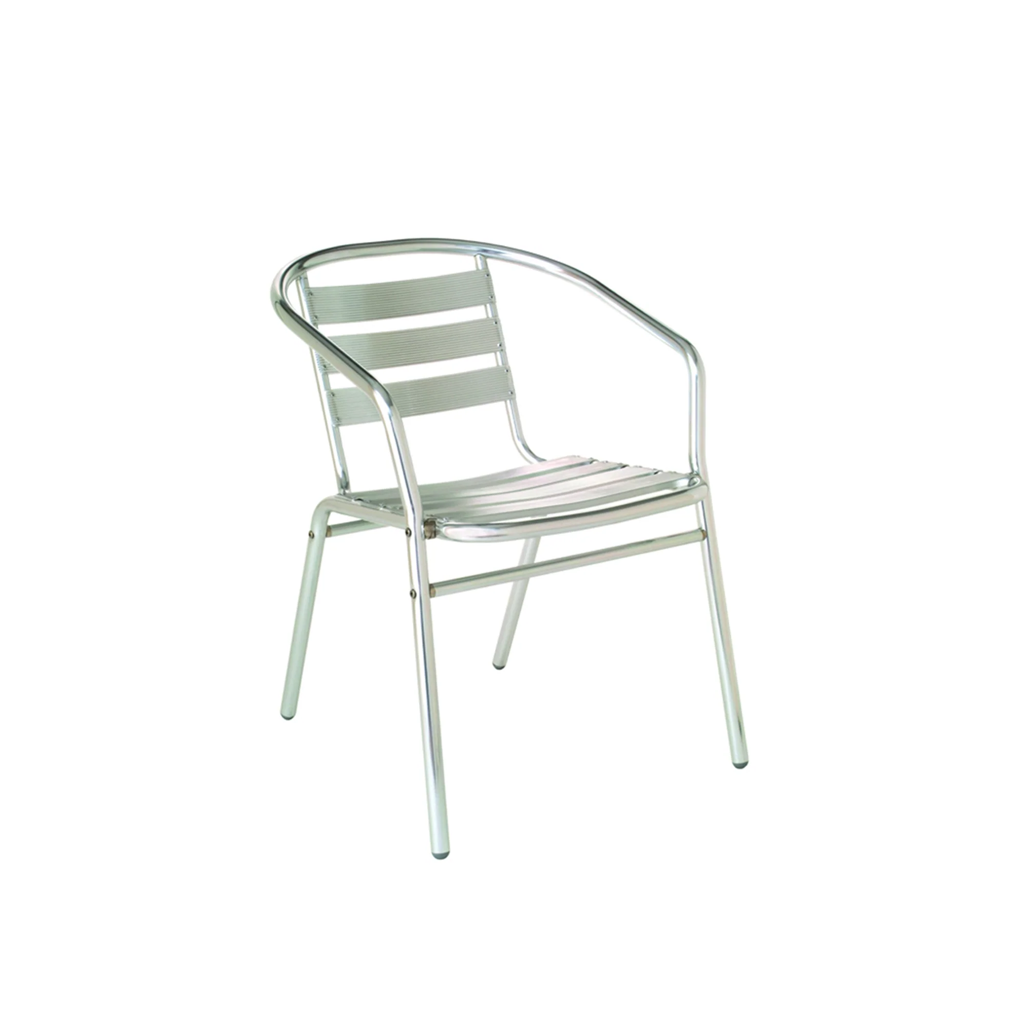 emuamericas, llc AH1101-00-00 21.5 Inch Outdoor Indoor Stacking Armchair Metal Slat Seat and Back Polished Finish