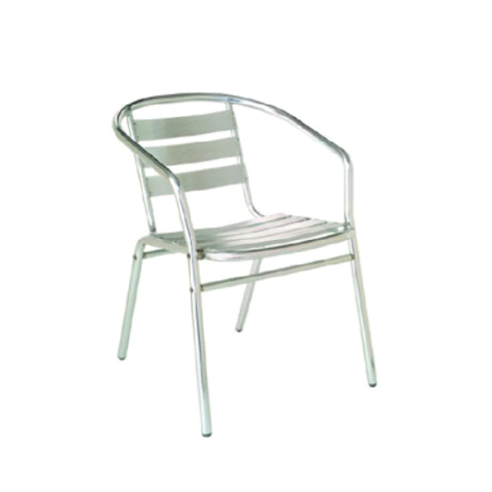 emuamericas, llc AH1101-00-00 21.5 Inch Outdoor Indoor Stacking Armchair Metal Slat Seat and Back Polished Finish emuamericas, llc AH1101-00-00 21.5 Inch Outdoor Indoor Stacking Armchair Metal Slat Seat and Back Polished Finish