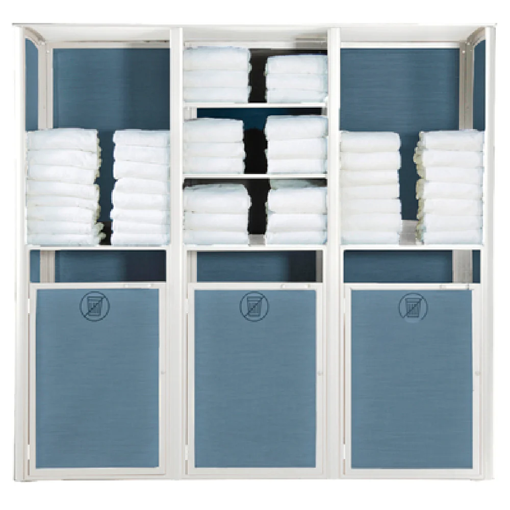 Grosfillex US036096 73 Inch Towel Valet Cabinet Laundry Management Glacier White