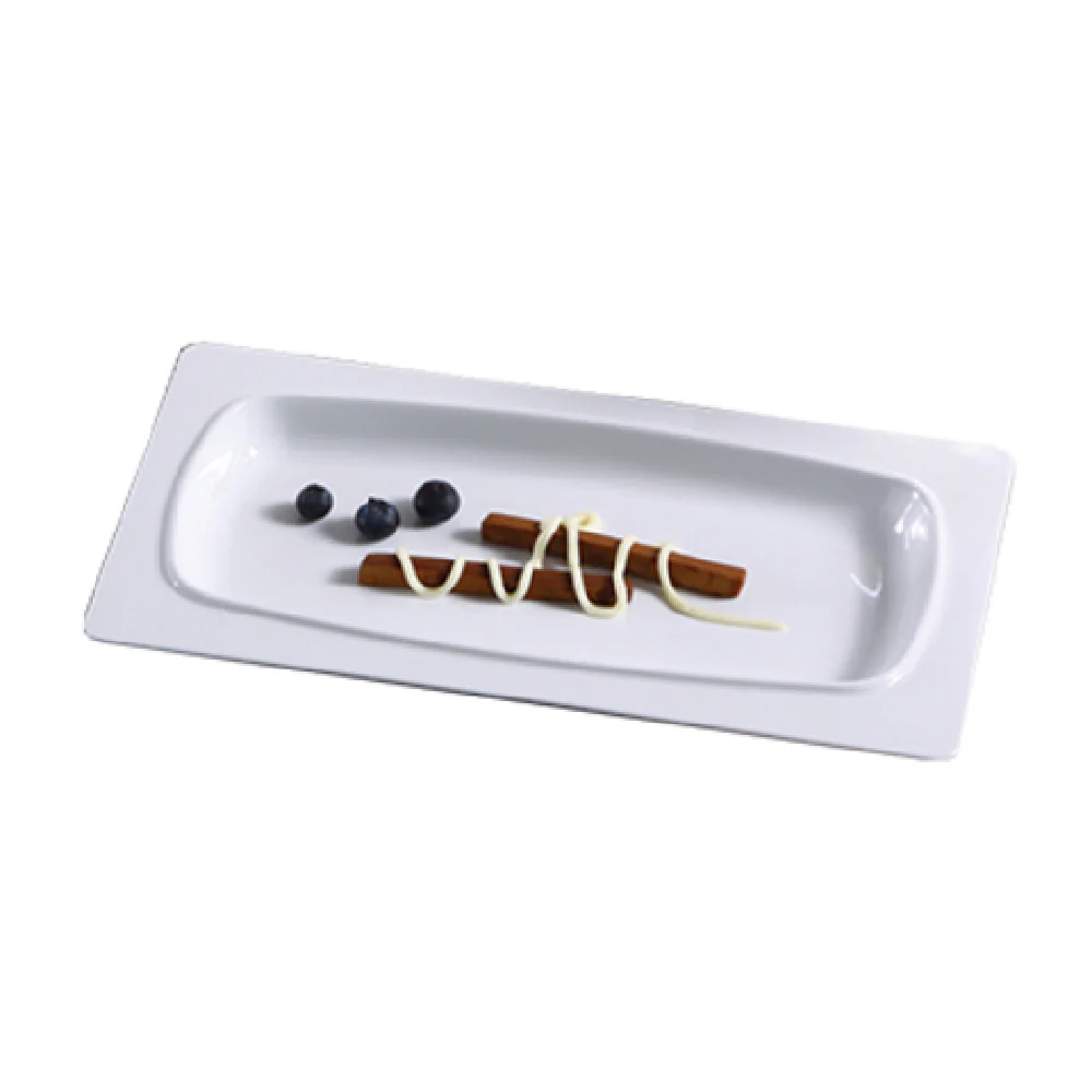 Yanco VE-413 12-7/8 Inch Deep Rectangular Plate Melamine White Case