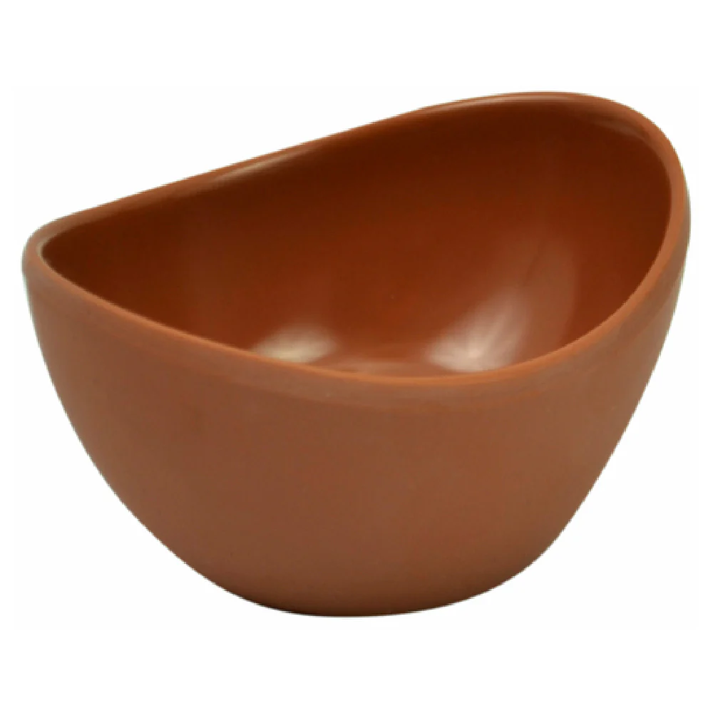 BauscherHepp TT1543M 2 Oz Oval Sauce Cup Chip and Stain Resistant Melamine Matte Terracotta