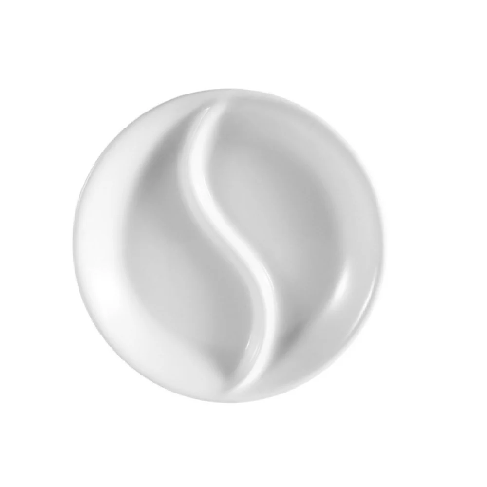 CAC China CN-D5 3-1/2 Inch Diameter Accessories Dish Porcelain 2 Compartment with Dishwasher Oven Microwave Safe 6 Dozen Per Case