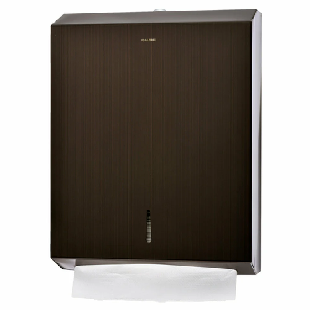 Alpine Industries ALP480-AB 11-1/5 Inch Paper Towel Dispenser Wall-mounted Stainless Steel Brushed Antique Bronze with Lock
