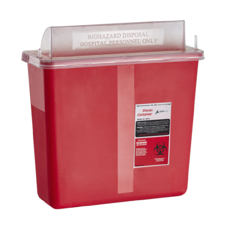 Alpine Industries ADI998-02-01 5 Quart Sharps Container Mailbox Style Biohazard