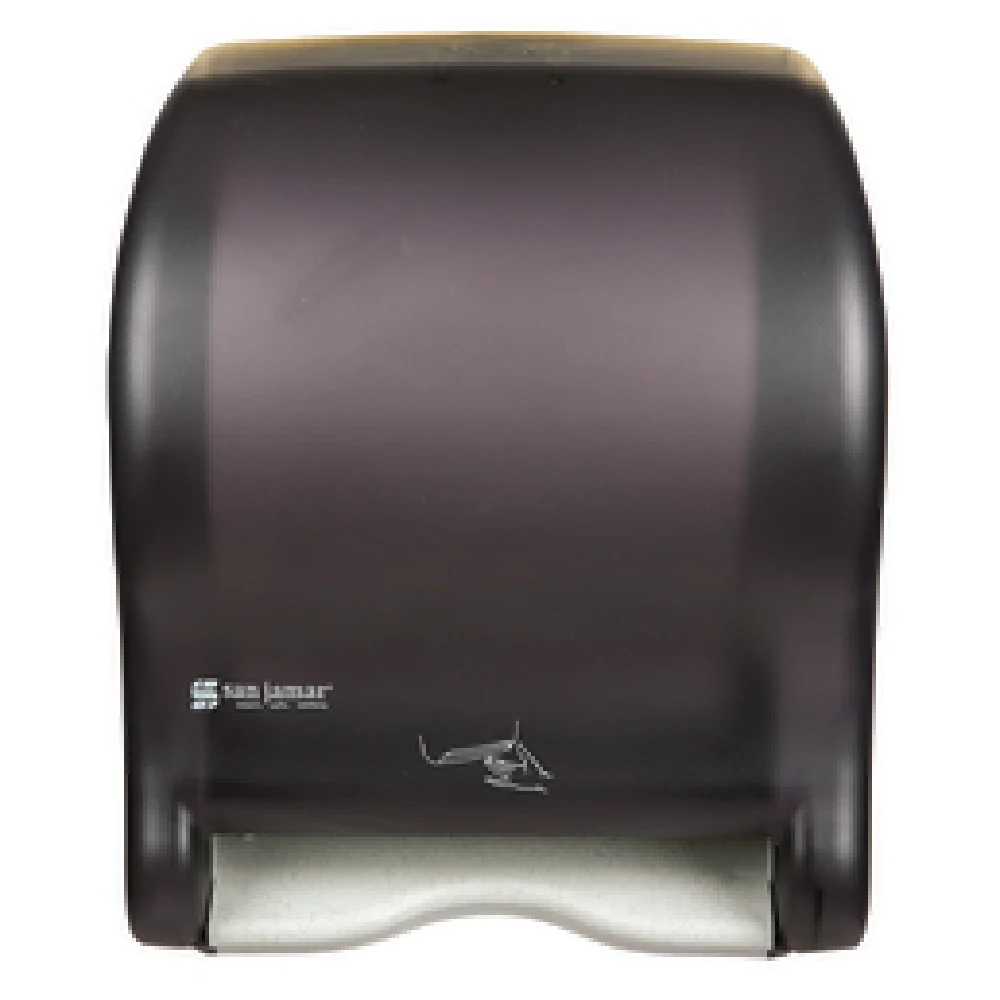 Carlisle T8400TBK 11-3/4 Inch Wide Touch-Free Paper Towel Dispenser Black Plastic with Lock