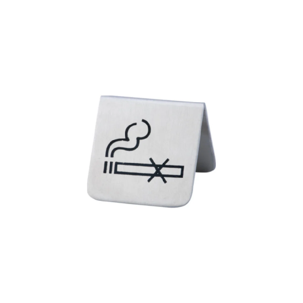 CAC China STNS-32 2-1/2 Inch No Smoking Table Tent Sign Stainless Steel CAC China STNS-32 2-1/2 Inch No Smoking Table Tent Sign Stainless Steel