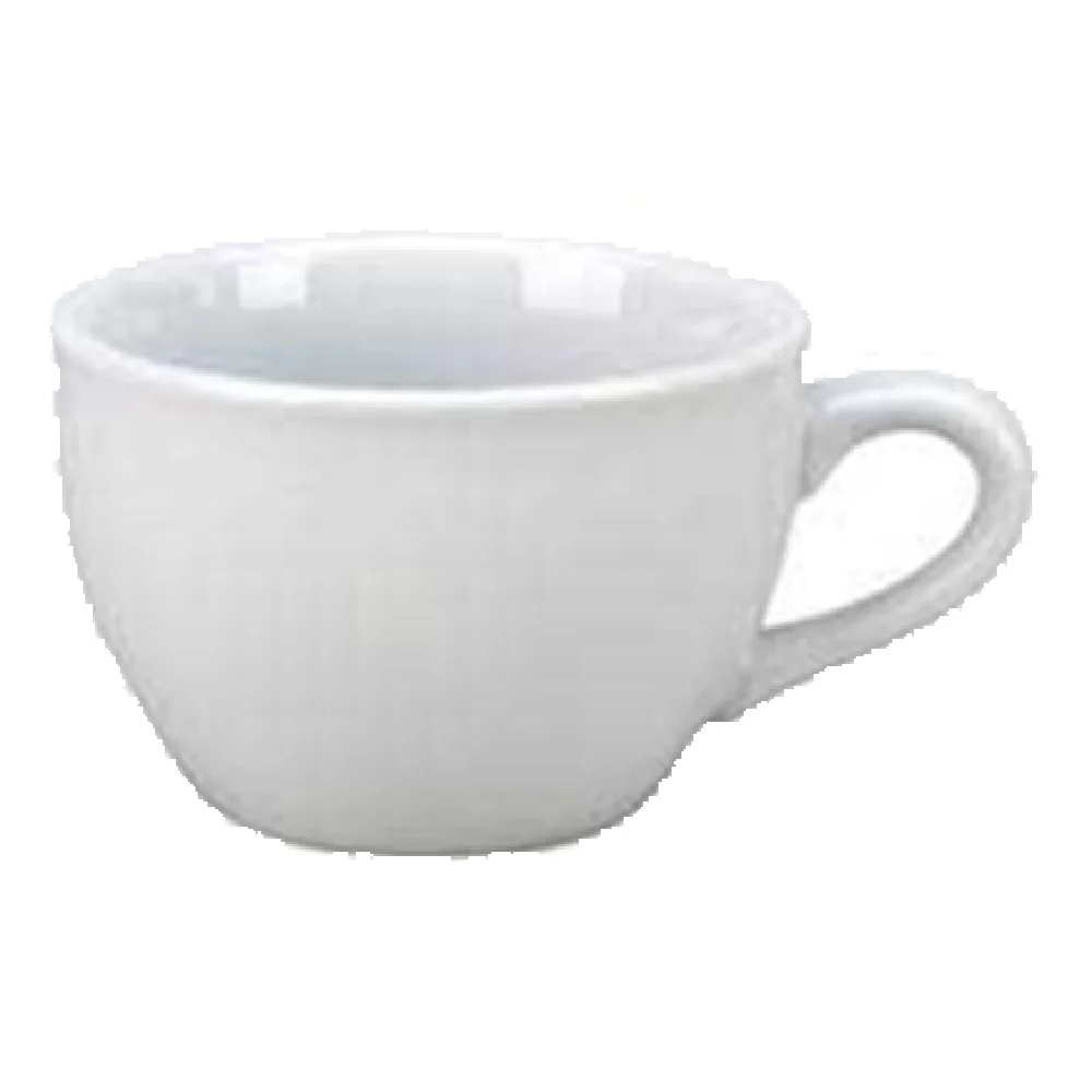 Vertex China CAT-1 Cup 8 Oz with handle porcelain bright white Rolled edge 3-3/4 Inch
