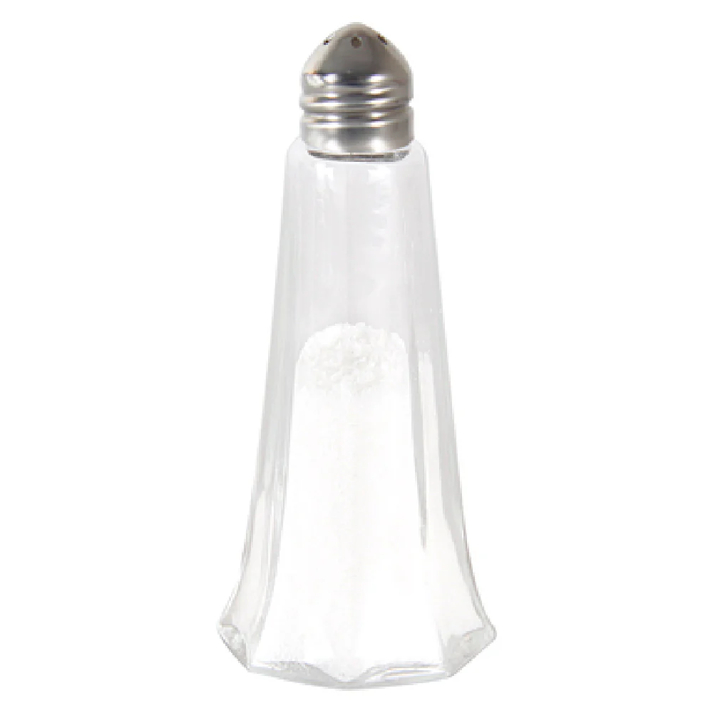 CAC China G7TK-1S 1 Oz Shaker Lead-Free Glass with Stainless Steel Top