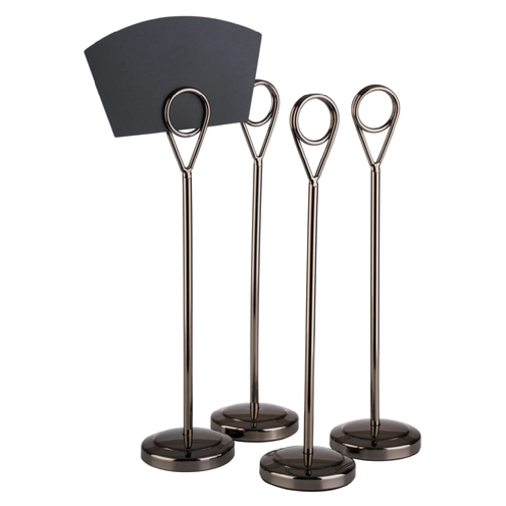 Libbey APS 71518 2 Inch Diameter Menu Card Holder Stainless Steel with Black Cards Libbey APS 71518 2 Inch Diameter Menu Card Holder Stainless Steel with Black Cards