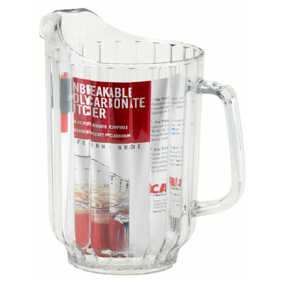 Cambro P600CW135 60 Oz Clear Plastic Pitcher with Handle Chip and Break Resistant Cambro P600CW135 60 Oz Clear Plastic Pitcher with Handle Chip and Break Resistant