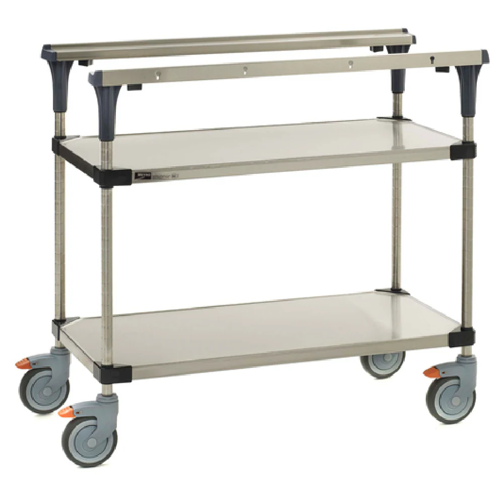 Metro MS1836-FSFS 38 Inch Stainless Steel Prep Cart 2 Shelves with Locking Casters
