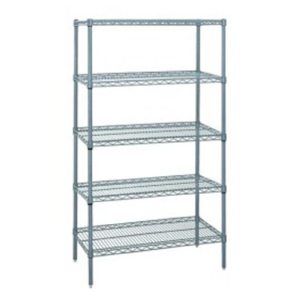 Quantum WR86-1854GY-5 54 Inch Wire Shelving Unit with 5 Shelves and Gray Finish Quantum WR86-1854GY-5 54 Inch Wire Shelving Unit with 5 Shelves and Gray Finish