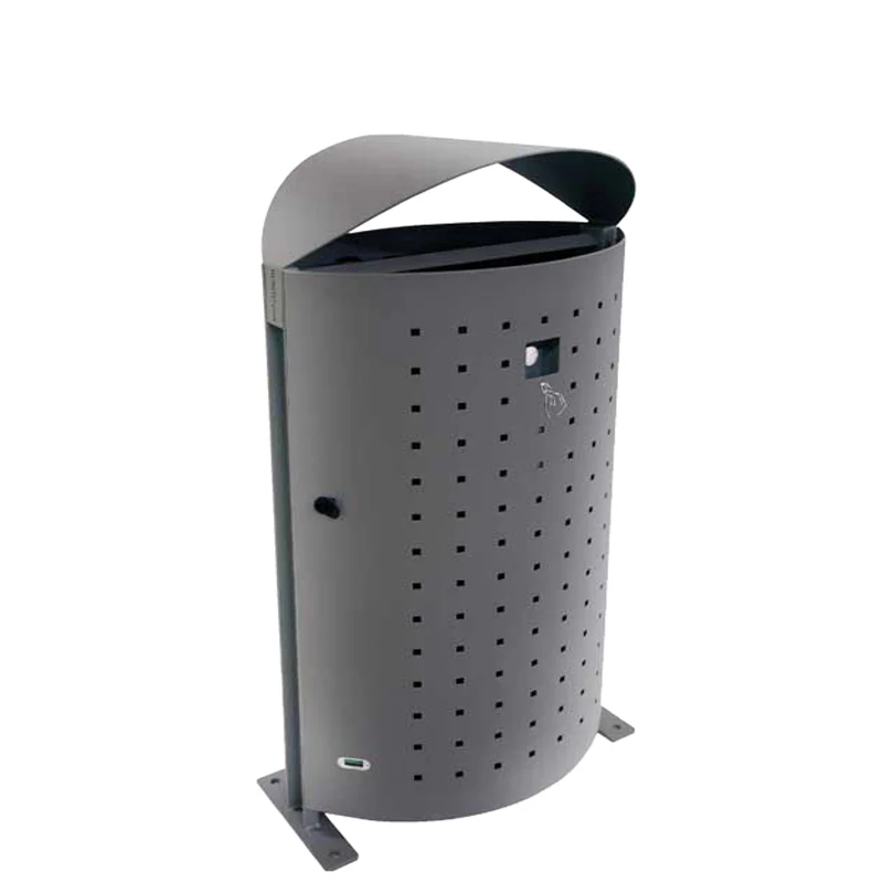 emuamericas U694L-32 26 Inch Dara Litter Bin 51 Gallon Outdoor Steel Grey with Ashtray emuamericas U694L-32 26 Inch Dara Litter Bin 51 Gallon Outdoor Steel Grey with Ashtray