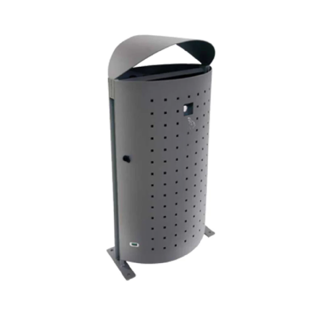 emuamericas U694L-32 26 Inch Dara Litter Bin 51 Gallon Outdoor Steel Grey with Ashtray emuamericas U694L-32 26 Inch Dara Litter Bin 51 Gallon Outdoor Steel Grey with Ashtray