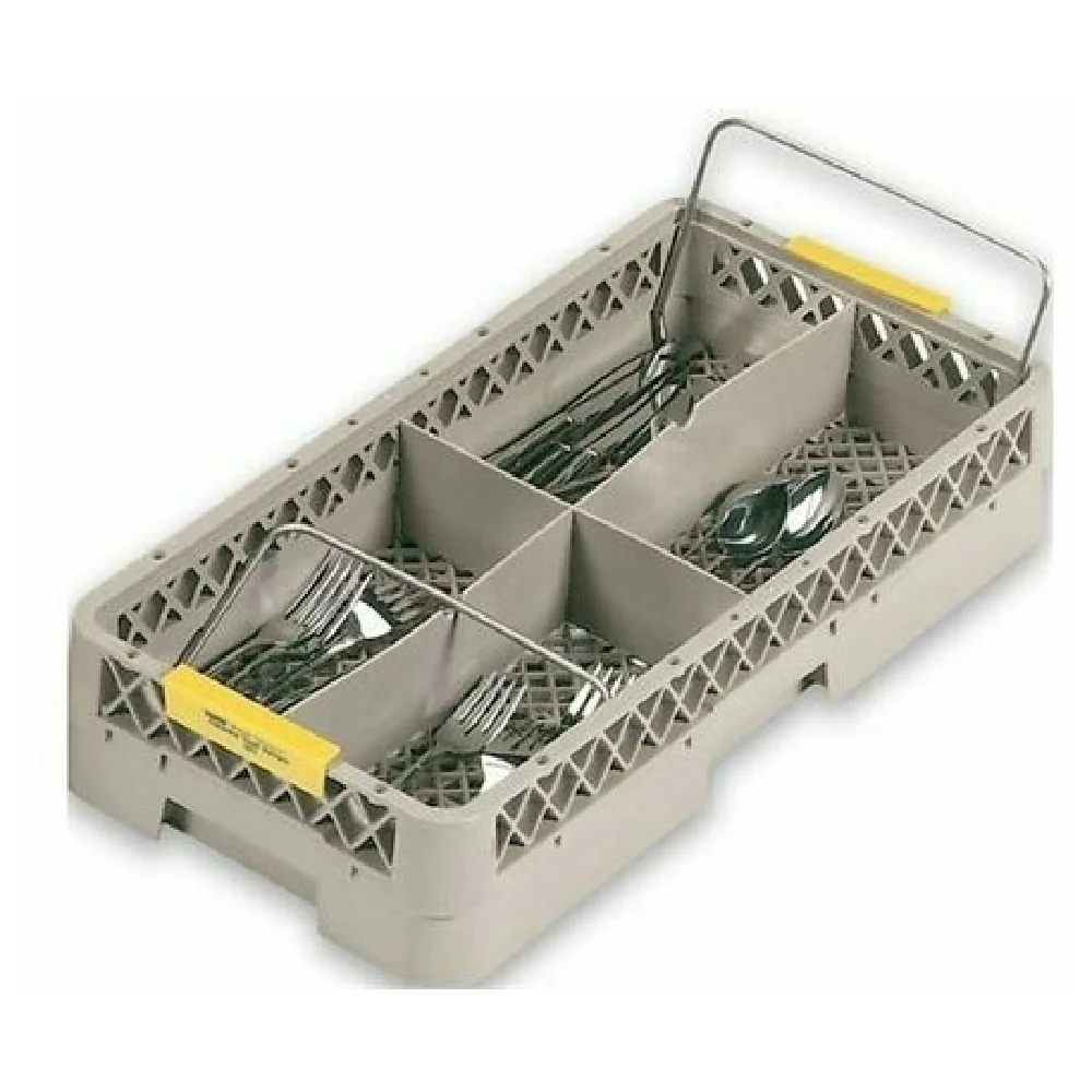 Vollrath 1392 19-3/4 Inch Flatware Soak and Washing System Half Rack 4 Compartment with 2 Handles