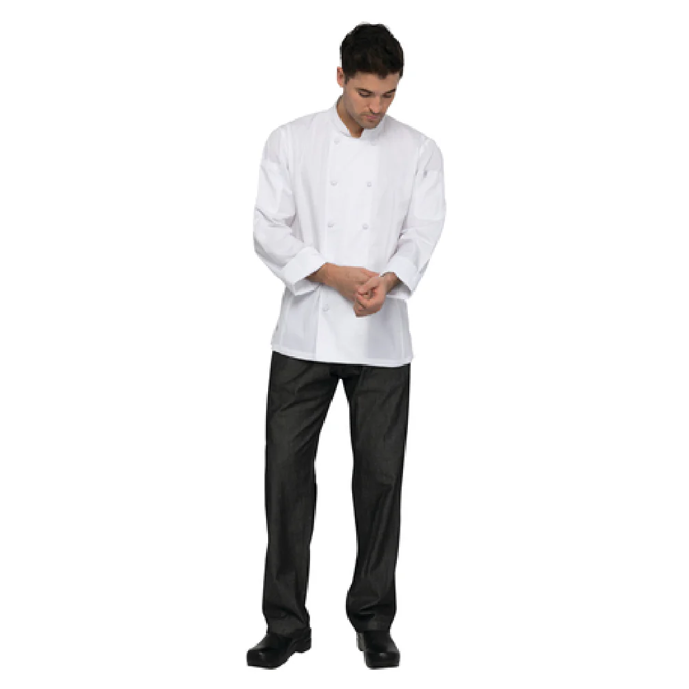 Chef Works CBC01-WHT-L Long Sleeve Chef Coat with Cool Vent White Cotton Twill Chef Works CBC01-WHT-L Long Sleeve Chef Coat with Cool Vent White Cotton Twill