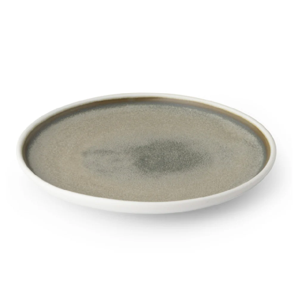 Bon Chef 2010022P 8 Inch Diameter Round Tavola Plate Porcelain Fog and White Bon Chef 2010022P 8 Inch Diameter Round Tavola Plate Porcelain Fog and White