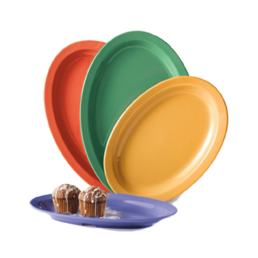 GET Enterprises OP-610-MIX 10 Inch Oval Break-Resistant Melamine Platter Assorted Colors GET Enterprises OP-610-MIX 10 Inch Oval Break-Resistant Melamine Platter Assorted Colors