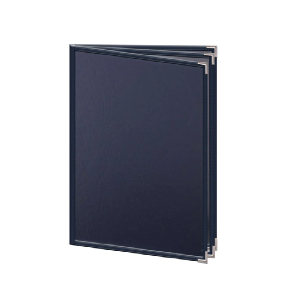 Risch 2004 8.5X11 Menu Cover Leatherette 4 View Booklet with Vinyl Pockets Risch 2004 8.5X11 Menu Cover Leatherette 4 View Booklet with Vinyl Pockets