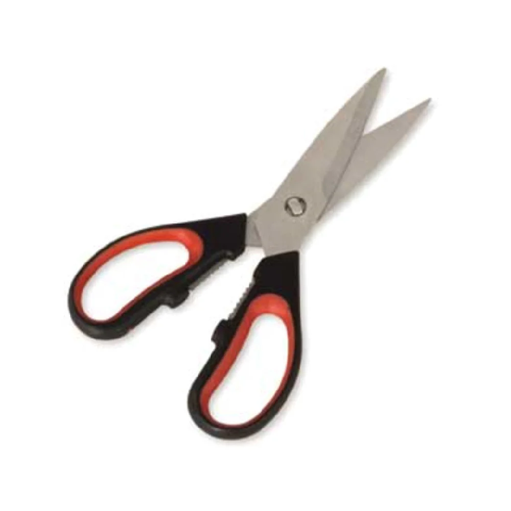 Crestware KN12 7-3/4 Inch O.A.L. High Carbon Stainless Steel Kitchen Shears Black Polypropylene Handle