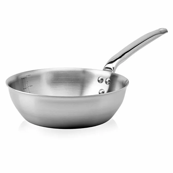 JB Prince S485 16 6.3 Inch Diameter Round Bottom Pan with Brushed Finish Stainless Steel JB Prince S485 16 6.3 Inch Diameter Round Bottom Pan with Brushed Finish Stainless Steel