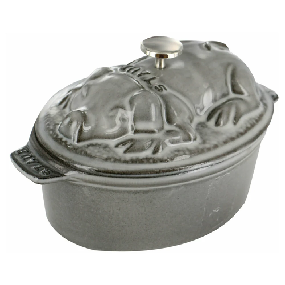 Zwilling 1121718 1 Qt Oval Cast Iron Dutch Oven with Lid Graphite Gray