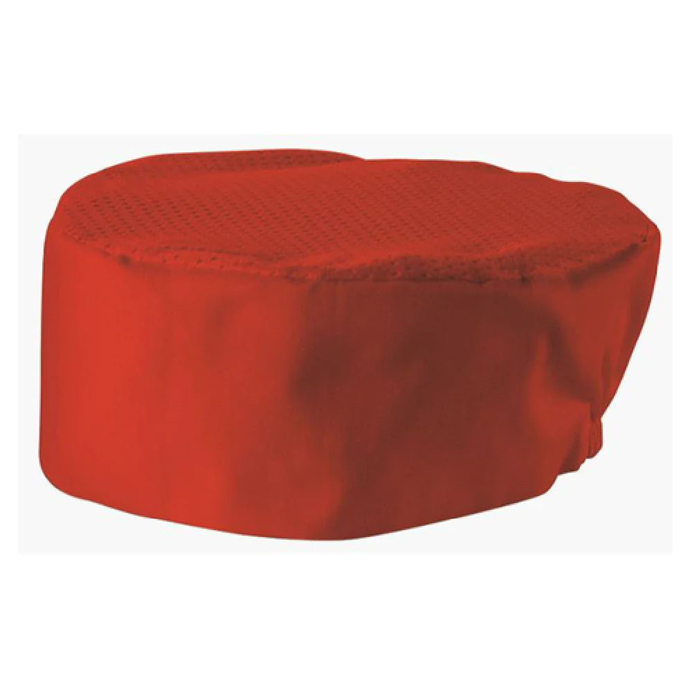 Winco CHPB-3RX Chef's Hat Ventilated Red Poly-Cotton Blend
