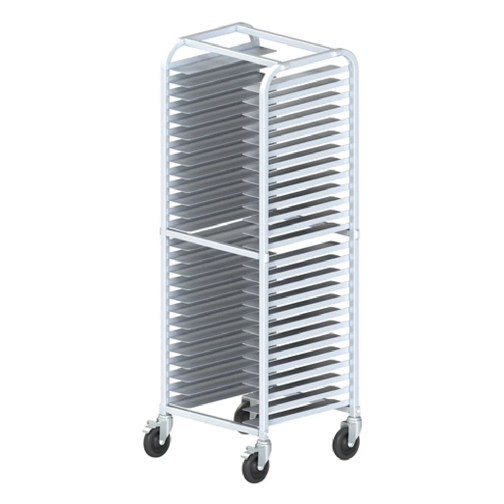 Winco ALPR-26BK 23 Inch 26 Tier Pizza Rack Aluminum with Casters Winco ALPR-26BK 23 Inch 26 Tier Pizza Rack Aluminum with Casters