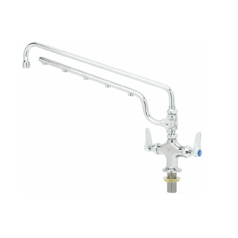 T&S Brass B-0200-U18-CR Faucet Deck Mount Single Hole Mixing with Polished Chrome Brass Body