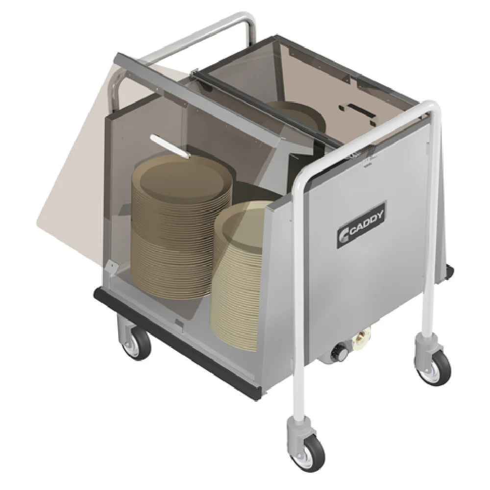 Caddy TH-160 26 Inch Heated Dish/Tray Storage Cart Stainless Steel with Hinged Cover