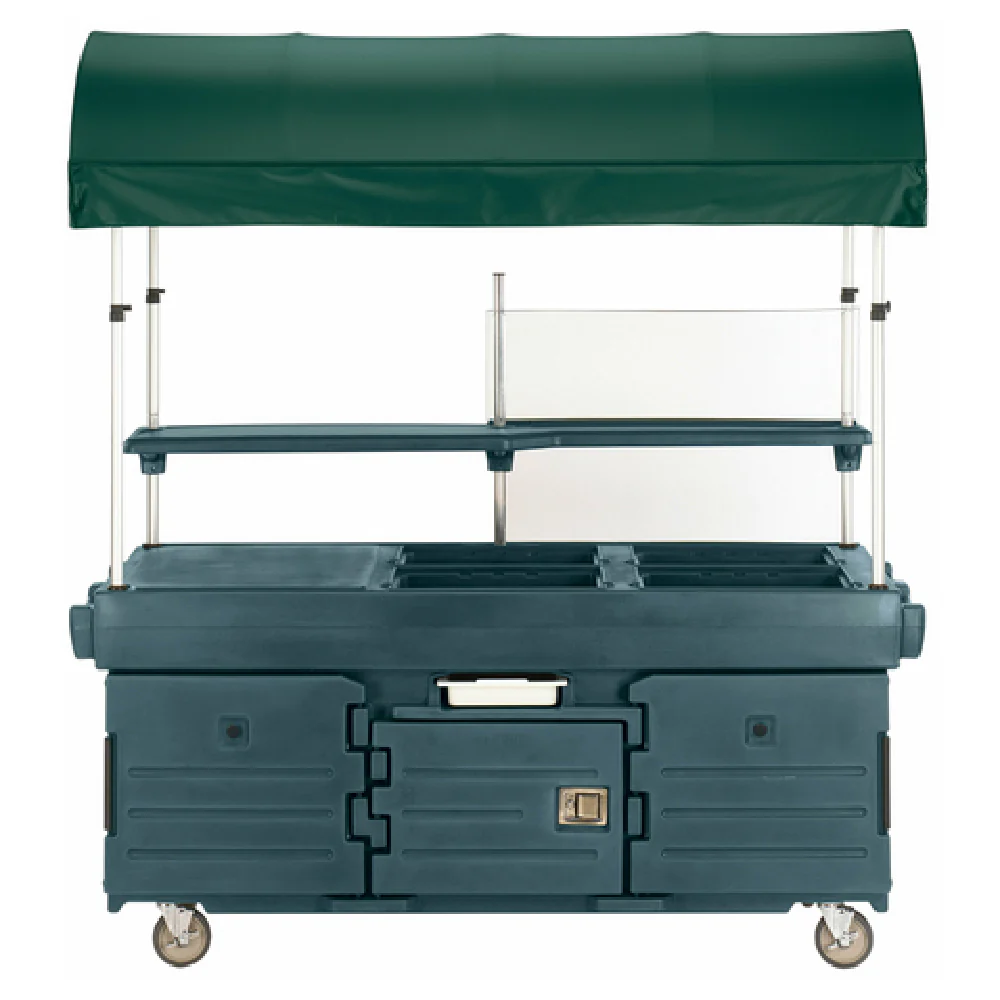 Cambro KVC854C192 85 Inch Vending Kiosk with 4 Pan Wells Kentucky Green Canopy