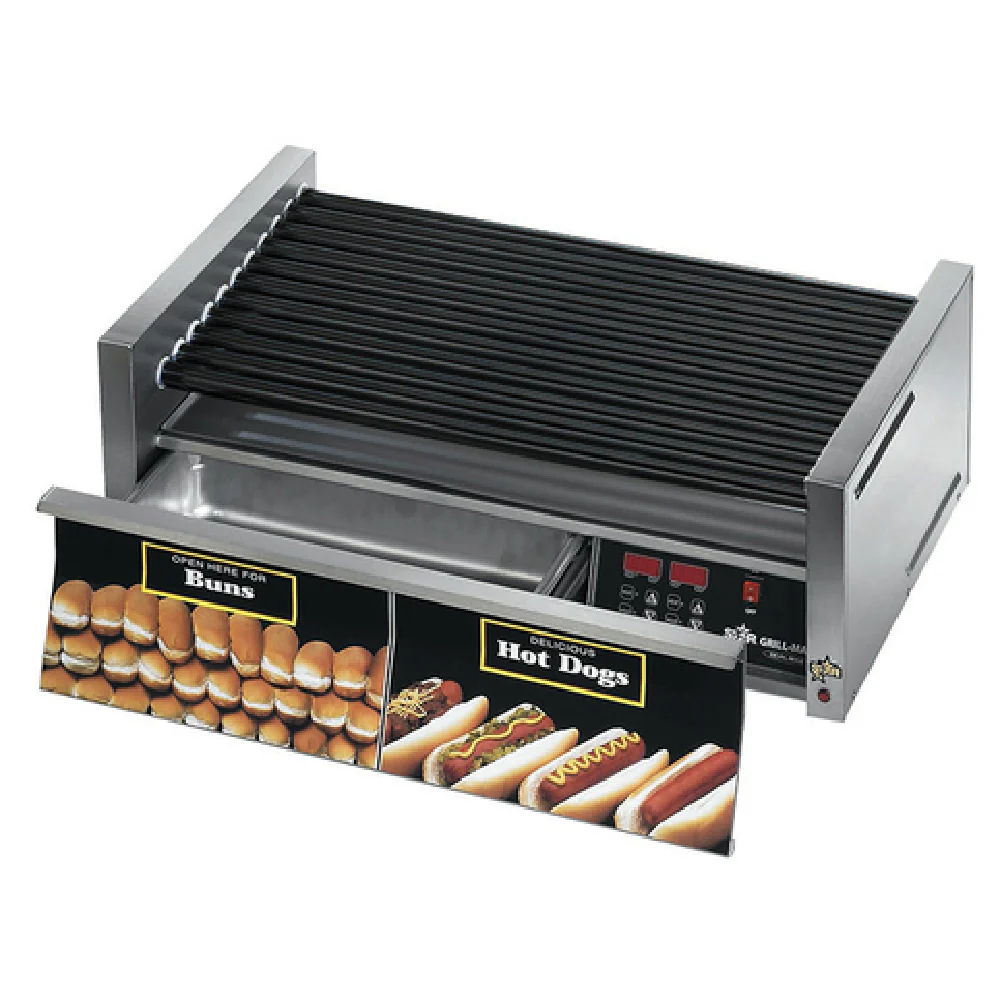 Star 75STBDE_208-240/60/1 35 Inch Grill-Max Hot Dog Grill with Bun Drawer Star 75STBDE_208-240/60/1 35 Inch Grill-Max Hot Dog Grill with Bun Drawer