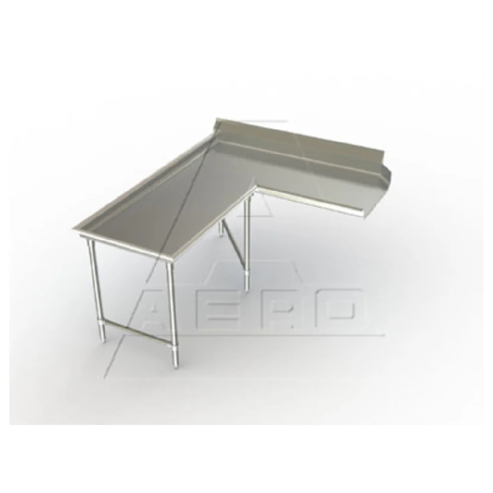AERO Manufacturing 2CDI-L-96 60 Inch Dishtable Clean L Shaped with Splash 14 Gauge Stainless Steel