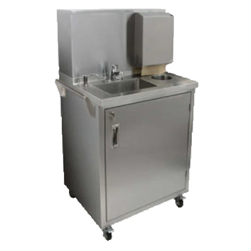 GSW USA HS-M3024 30-1/4 Inch Mobile Hand Sink Self-contained Stainless Steel with Tank