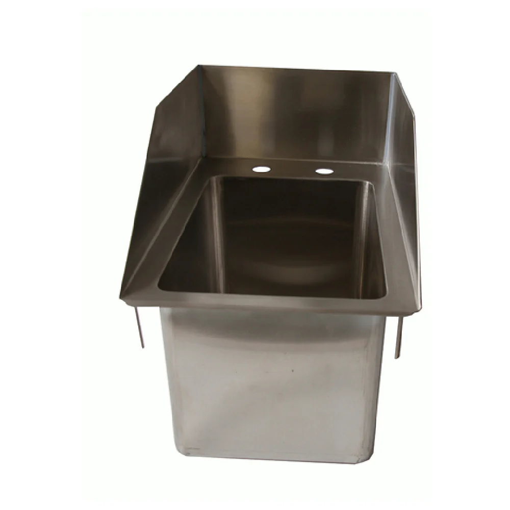 NBR Equipment DI-1-101410LR 12-1/2 Inch Drop-In Sink One Compartment Stainless Steel with Basket Drain NBR Equipment DI-1-101410LR 12-1/2 Inch Drop-In Sink One Compartment Stainless Steel with Basket Drain