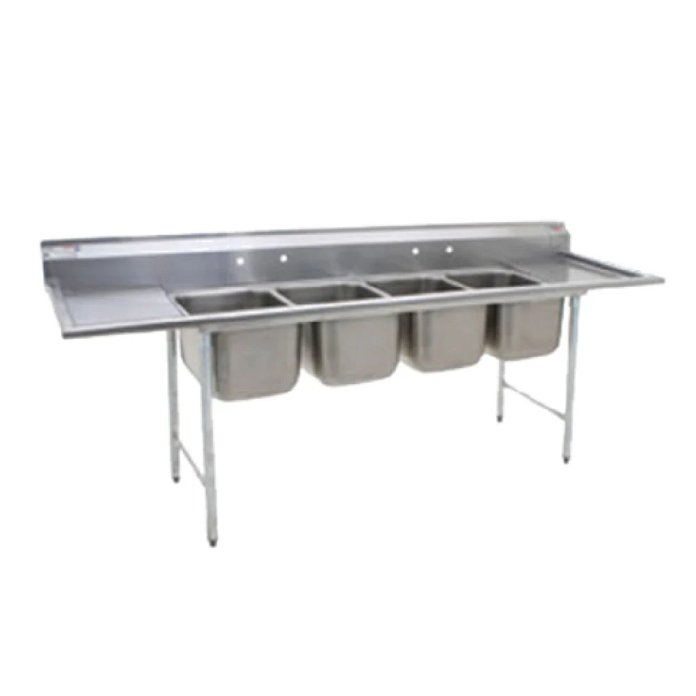 Eagle 314-18-4-24R 106 Inch Stainless Steel Four Compartment Sink with Drainboard