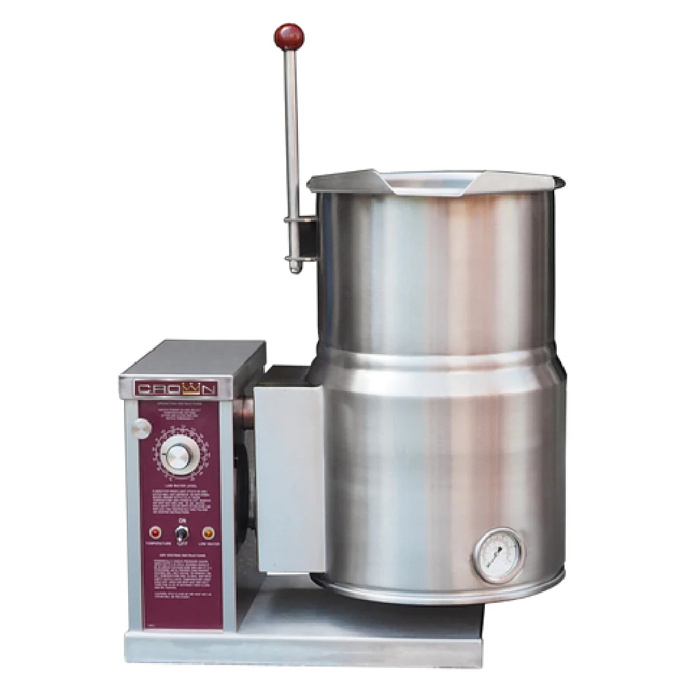 Crown Steam EC-10TWL 26 Inch Electric Tilting Kettle 10 Gallon Stainless Steel Crown Steam EC-10TWL 26 Inch Electric Tilting Kettle 10 Gallon Stainless Steel