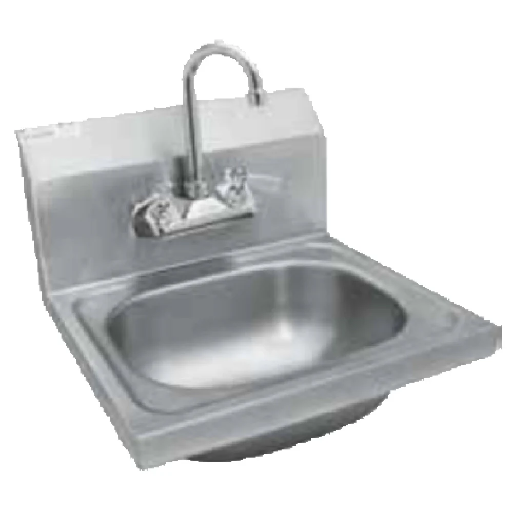GSW USA HS-1615W 15 Inch Hand Sink Wall Mount Stainless Steel with Faucet