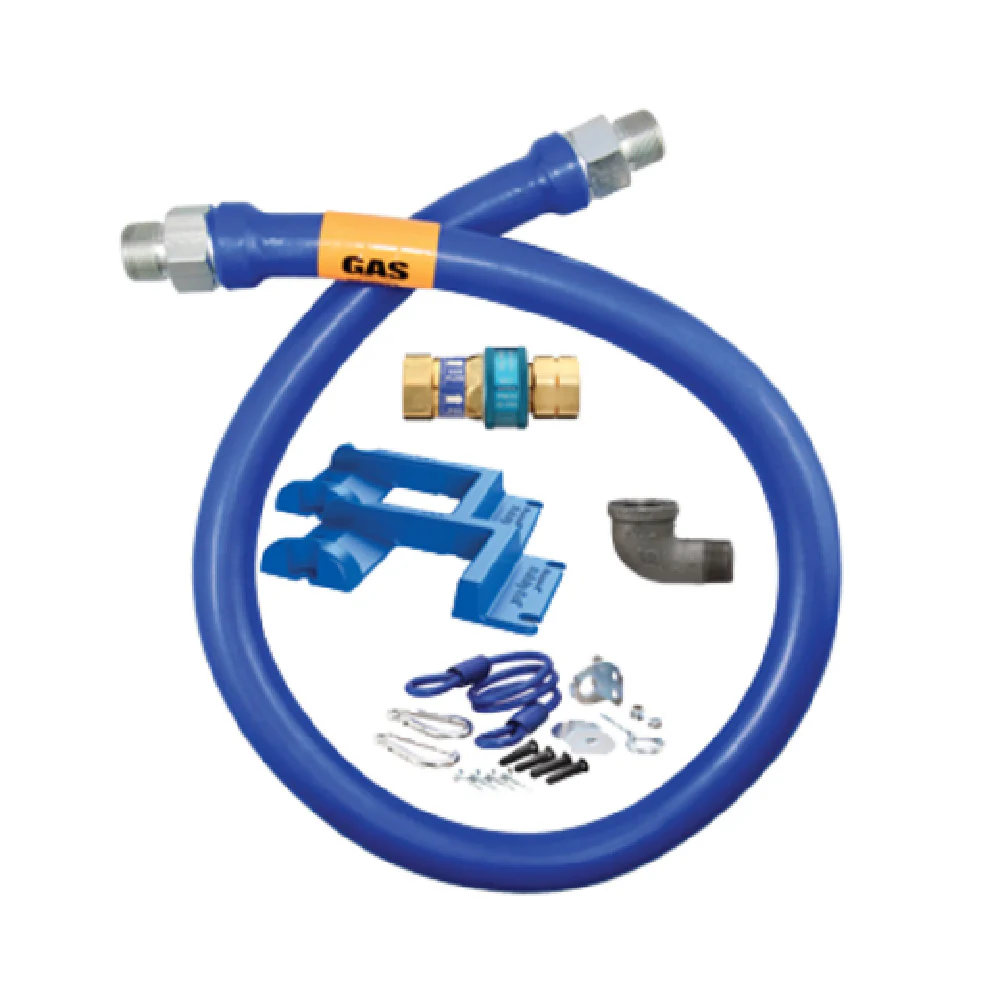 Dormont 1650BPQR48BXPS 1/2 Inch Inside Diameter Gas Connector 48 Inch Long with Safety Set and SnapFast QD