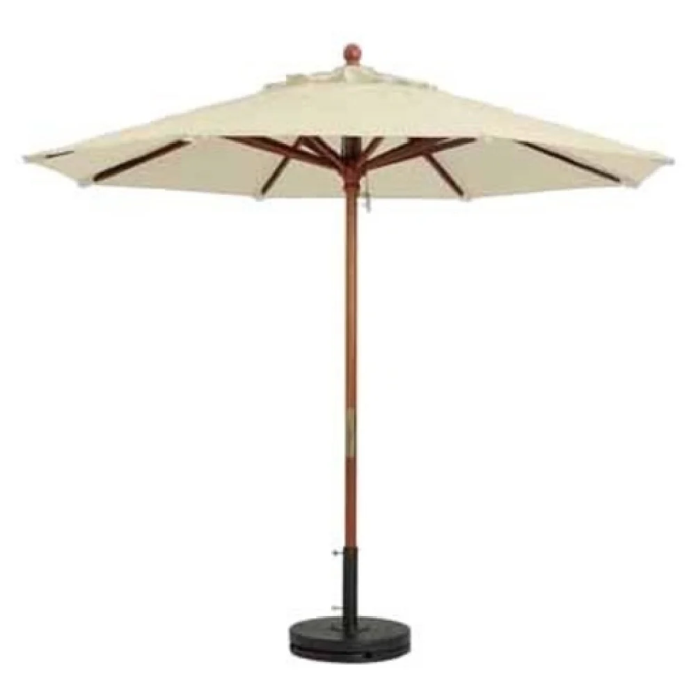 Grosfillex 98940331 7 Ft Round Umbrella Outdura Fabric Khaki Wooden Pole Grosfillex 98940331 7 Ft Round Umbrella Outdura Fabric Khaki Wooden Pole