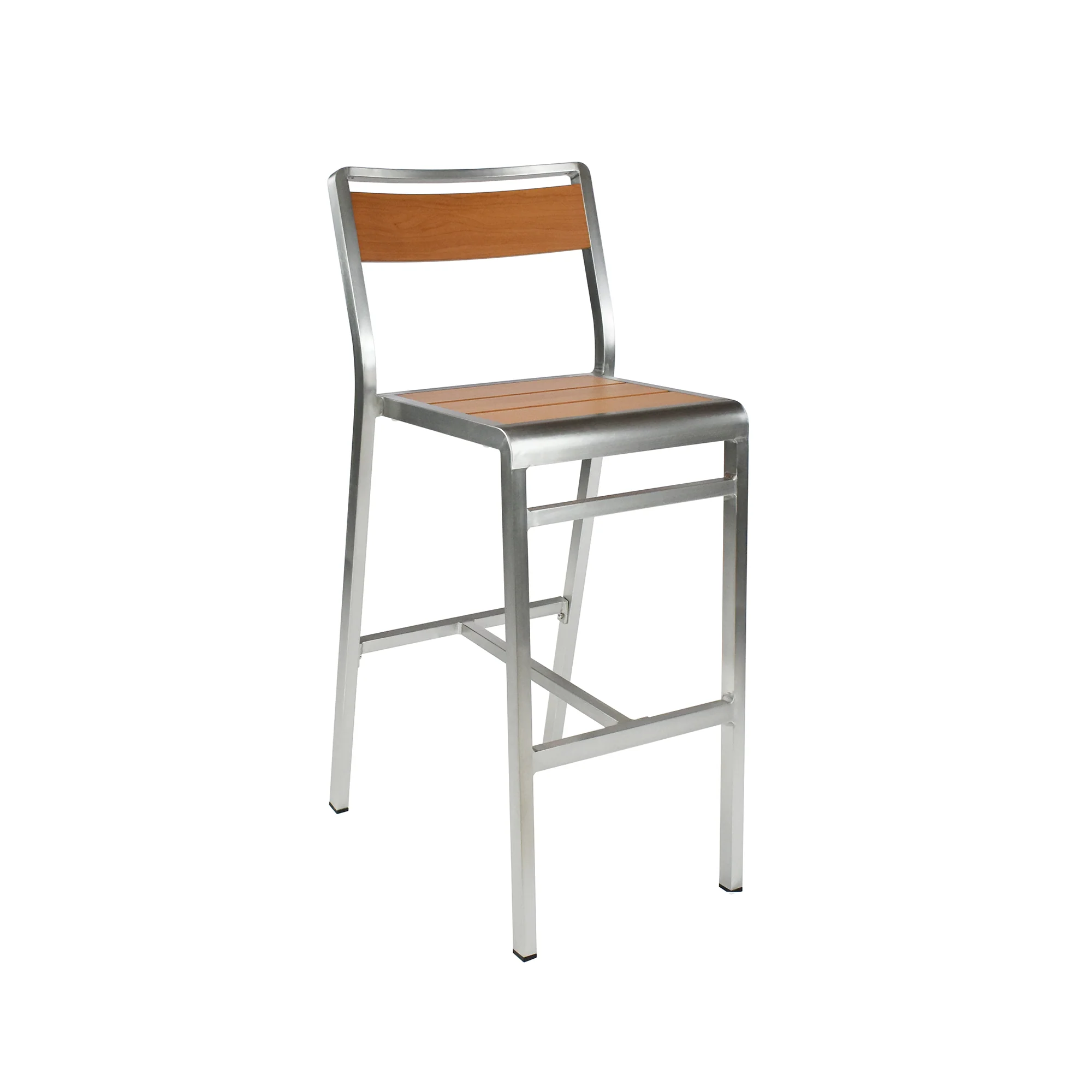 emuamericas, llc AB1220-06-401 18 Inch Bar Stool Armless Aluminum Slat Back Outdoor