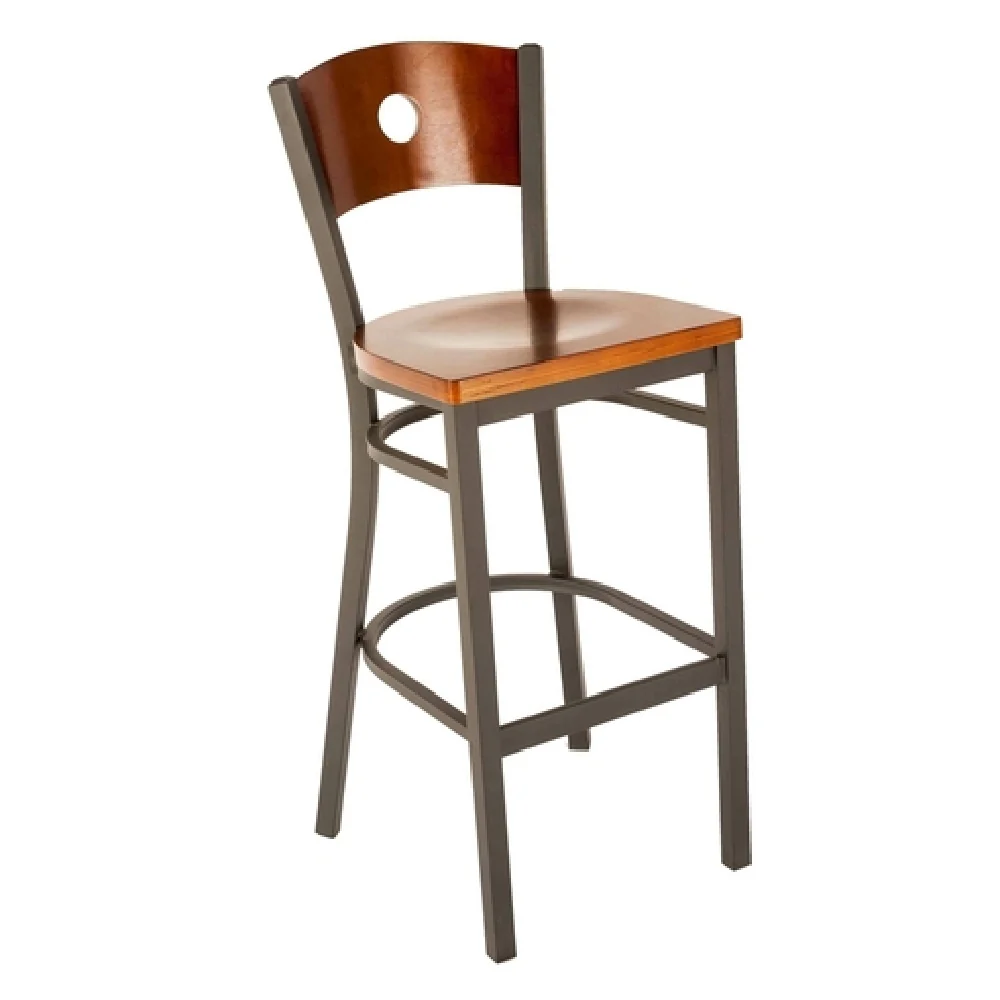 JMC Furniture CIRCLE SERIES BARSTOOL WOOD 17 Inch Wood Metal Footrest Black Finish JMC Furniture CIRCLE SERIES BARSTOOL WOOD 17 Inch Wood Metal Footrest Black Finish