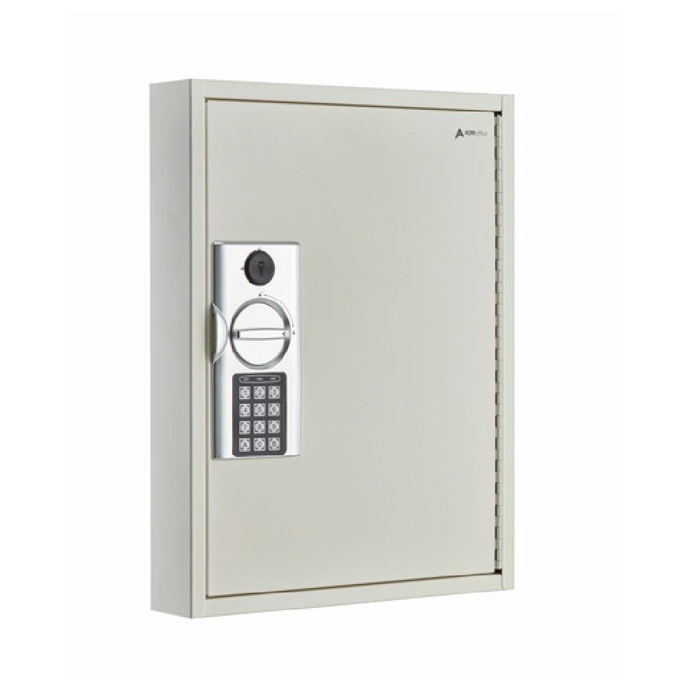 Alpine Industries ADI680-60-WHI 13 Inch Steel Key Cabinet 60 Key Capacity Digital Lock White Finish