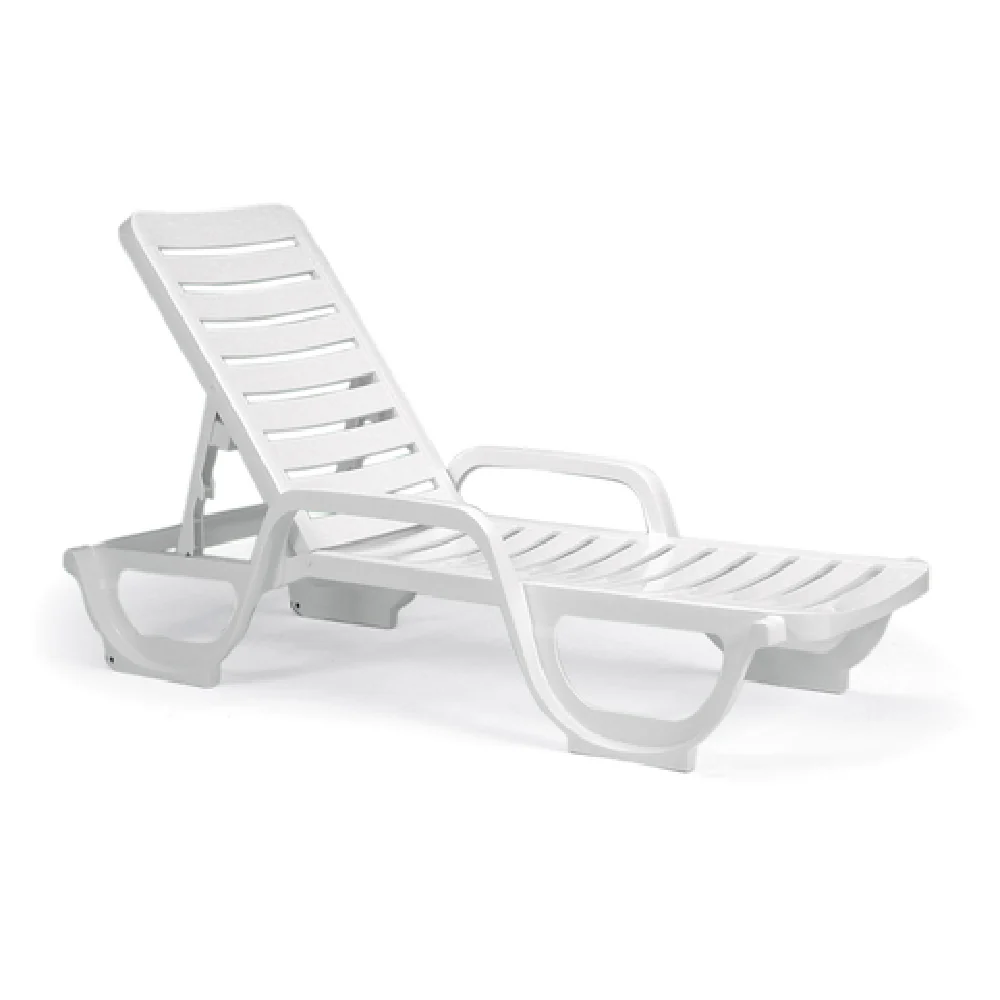 Grosfillex 44031104 27 Inch Bahia Stacking Chaise Adjustable Resin