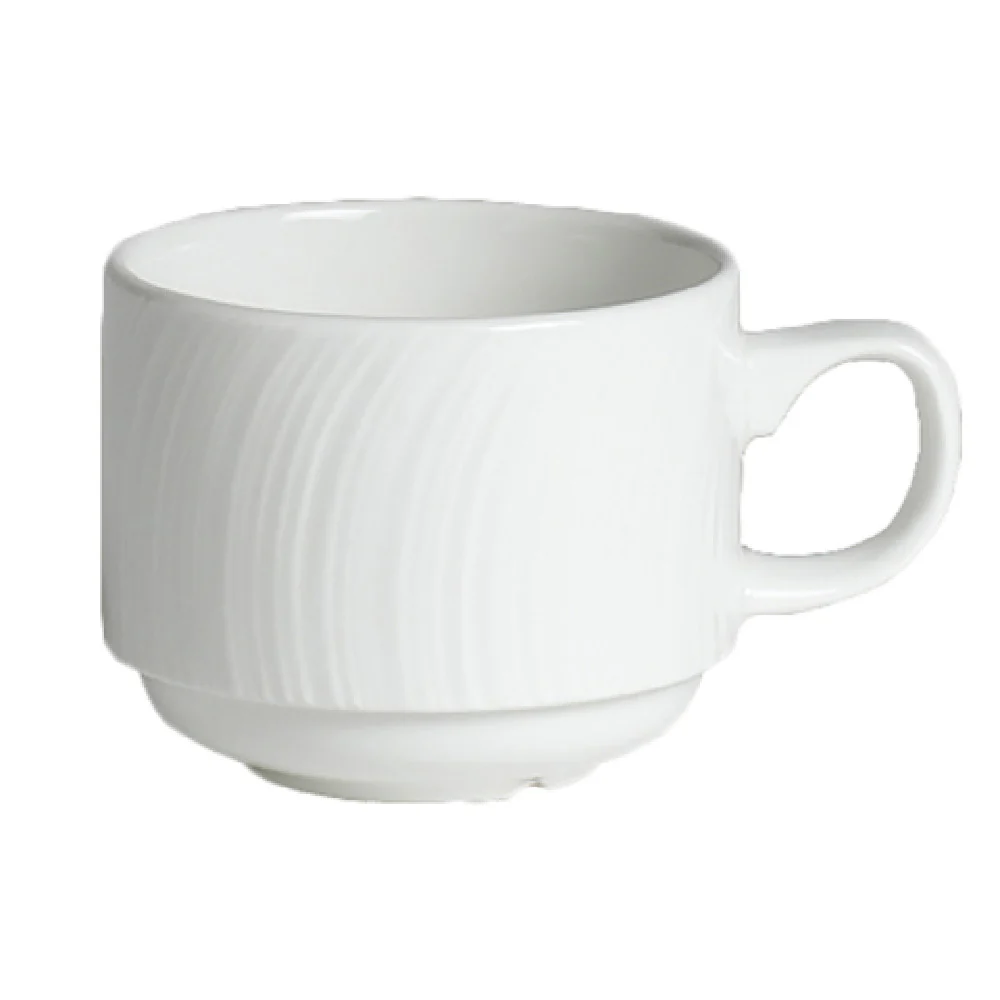 Steelite 9032C986 7.5 Oz Stacking Cup Alumina Vitrified Spyro Finish 4.125 Inch