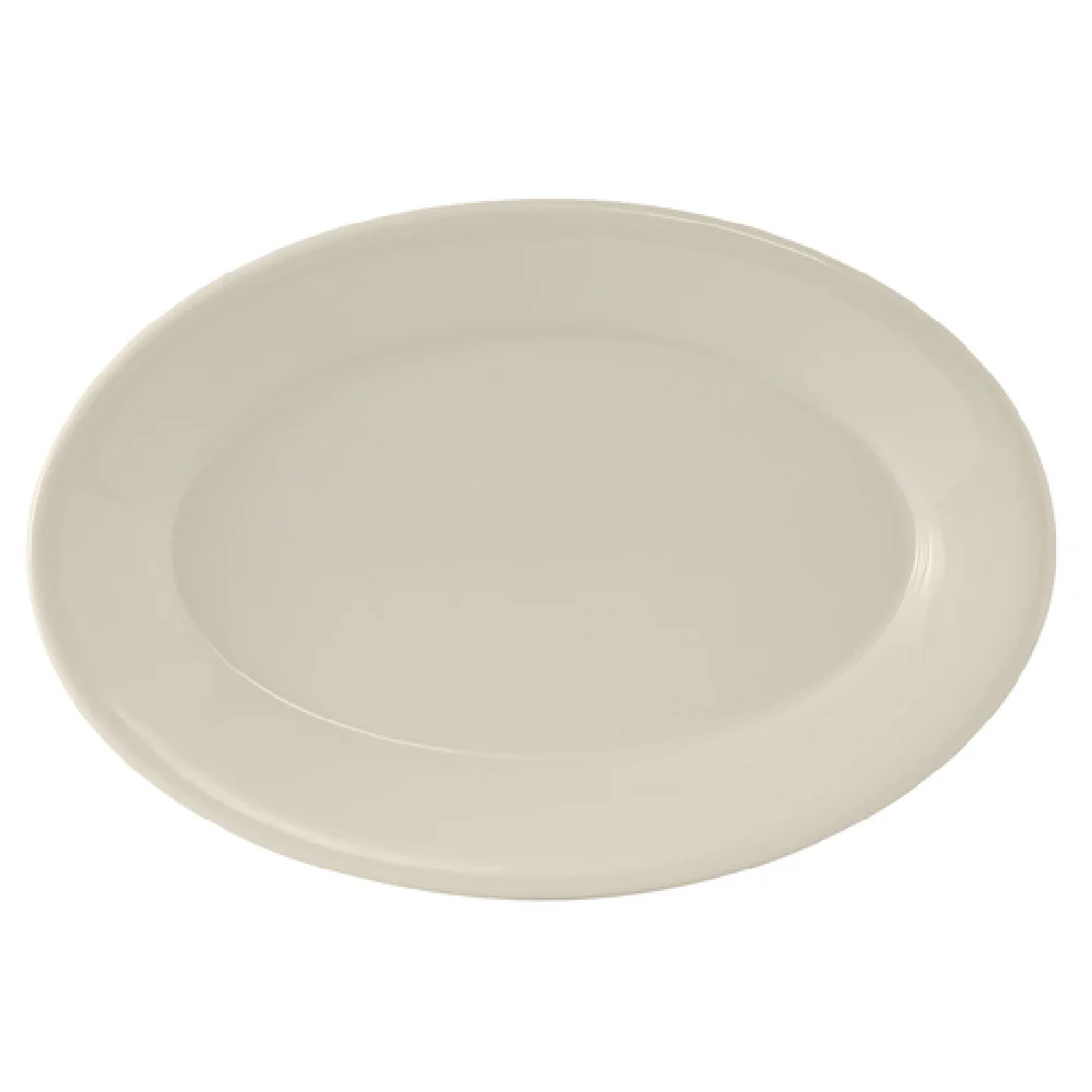 Tuxton TRE-942 15-3/8 Inch Oval Platter Ceramic Lead-Free Rolled Edge
