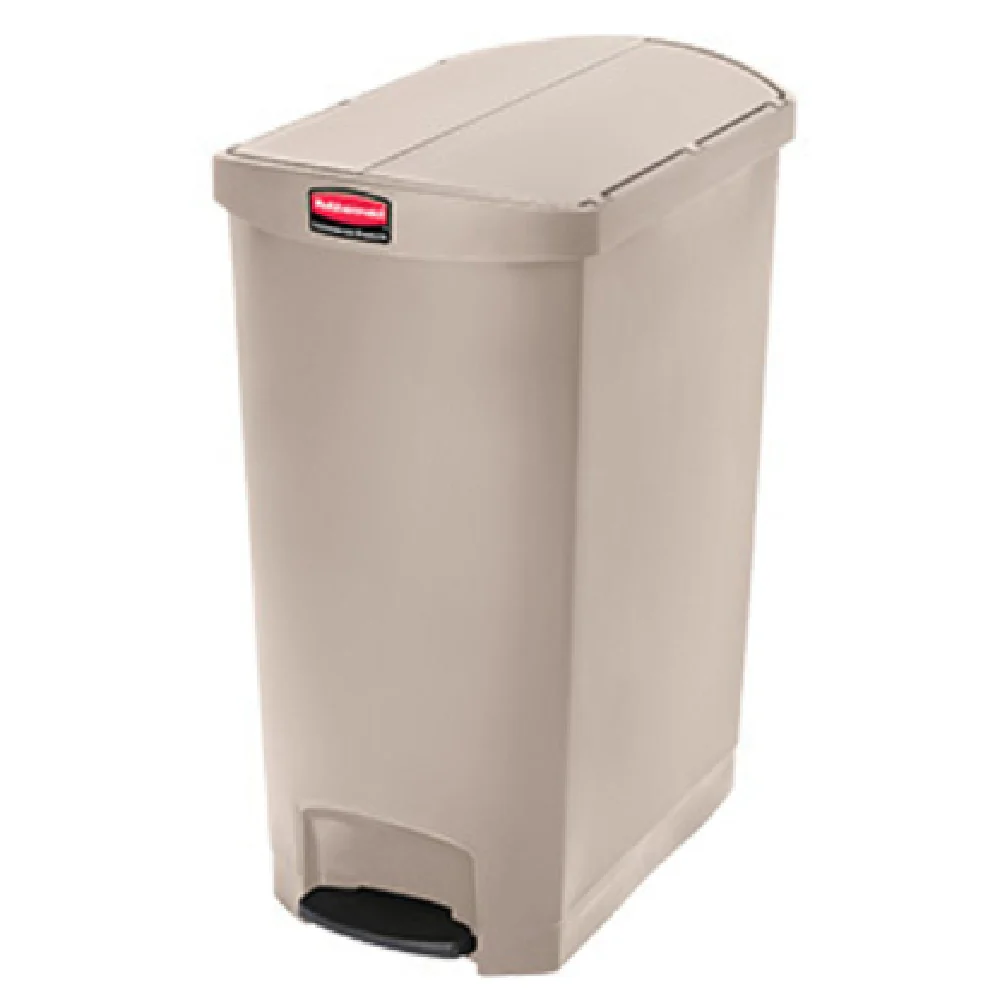 Rubbermaid 1883553 25 Inch Wide Indoor Trash Receptacle Beige Plastic with Lid Rubbermaid 1883553 25 Inch Wide Indoor Trash Receptacle Beige Plastic with Lid