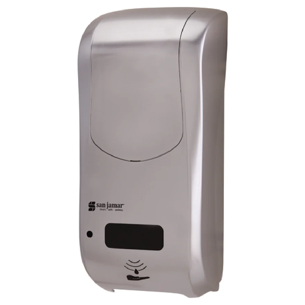 San Jamar SH970SS 5-1/2 Inch Hybrid Soap Dispenser with Touchless and Manual Operation Stainless Steel San Jamar SH970SS 5-1/2 Inch Hybrid Soap Dispenser with Touchless and Manual Operation Stainless Steel
